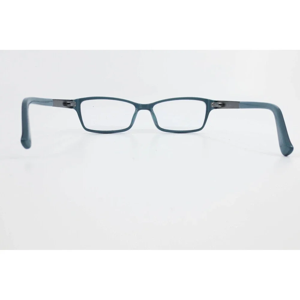 Nicole Miller Rectangular Eyeglasses Teal Blue Patterned Temples 51-15-140 35416